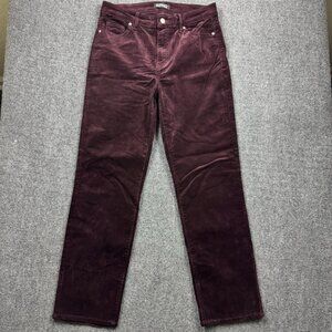 Buffalo Women's 6/28 Straight Leg Jeans Corduroy Pants Burgundy Red